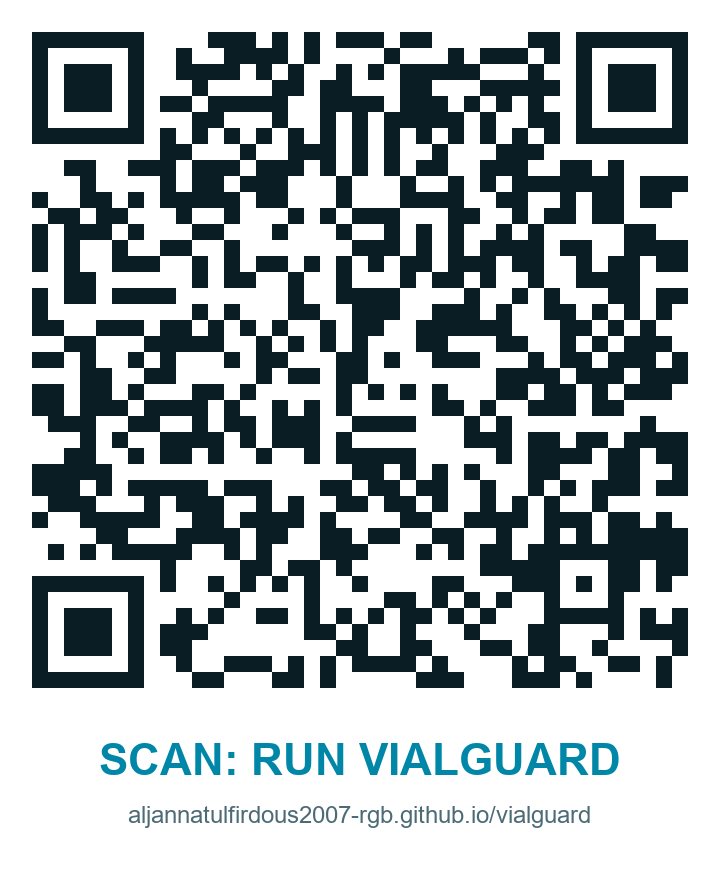 QR code linking to the VialGuard console
